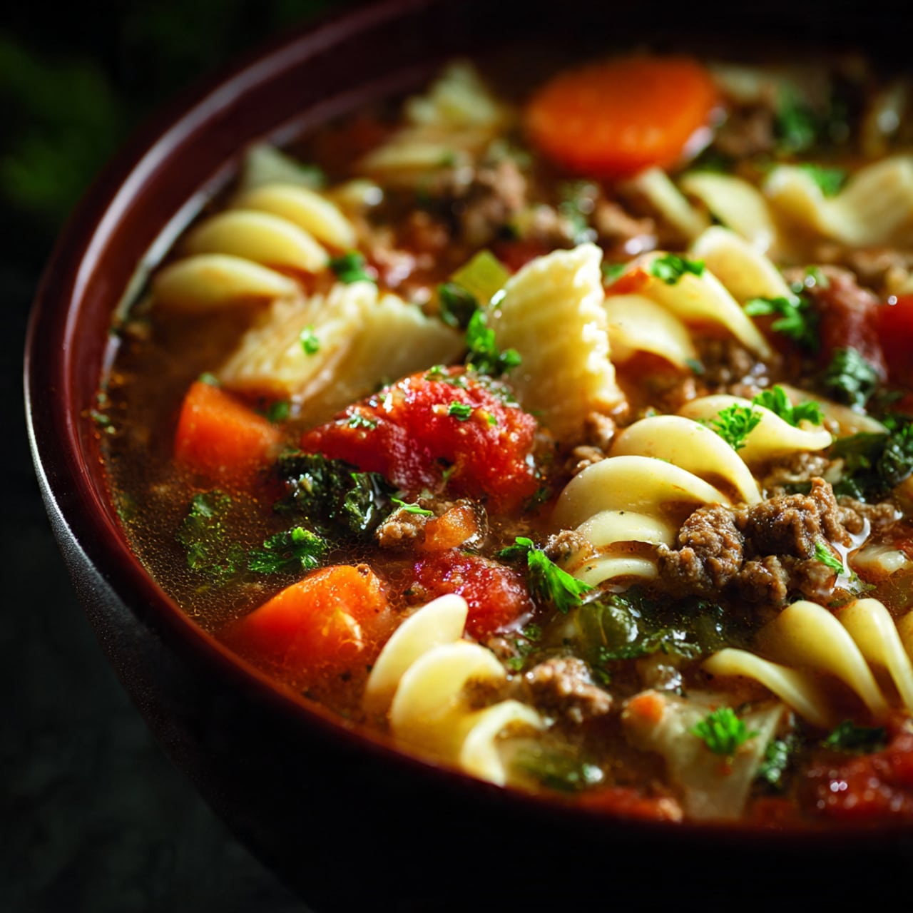Italian Ground Beef Pasta Soup