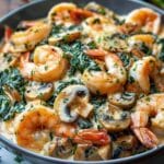 Creamy Spinach Mushroom Shrimp Shells