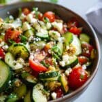 Cucumber Tomato Zucchini Feta Salad