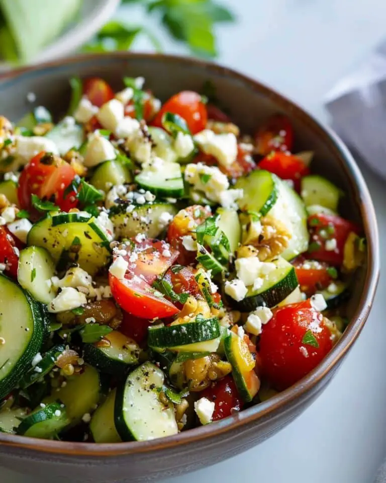 Cucumber Tomato Zucchini Feta Salad