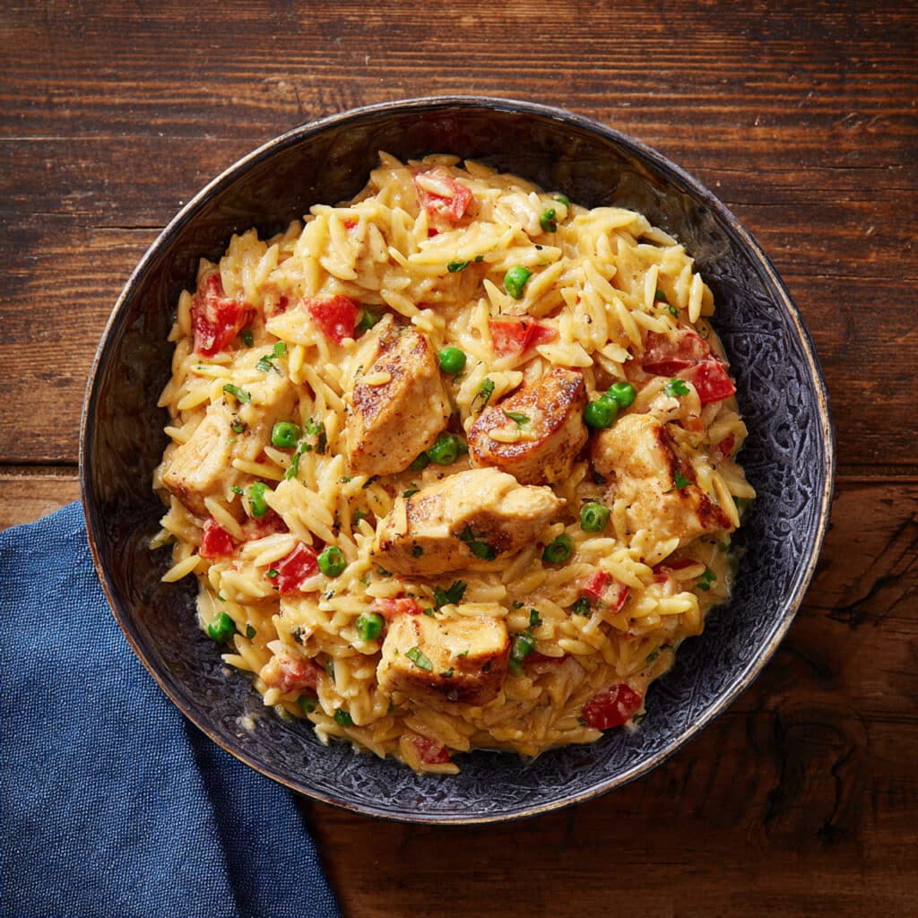 Best One Pot Cajun Chicken Alfredo Orzo