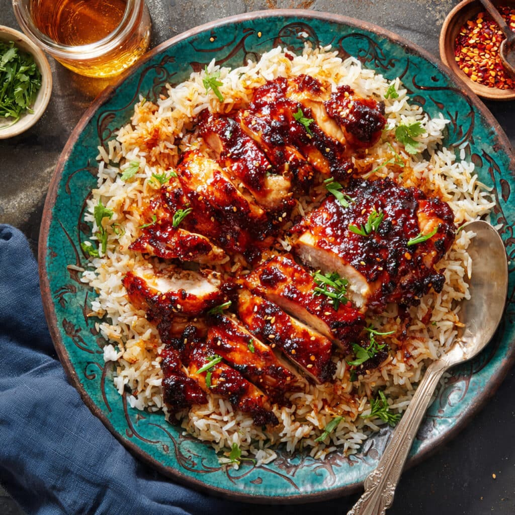 One-Pan Honey BBQ Chicken Rice