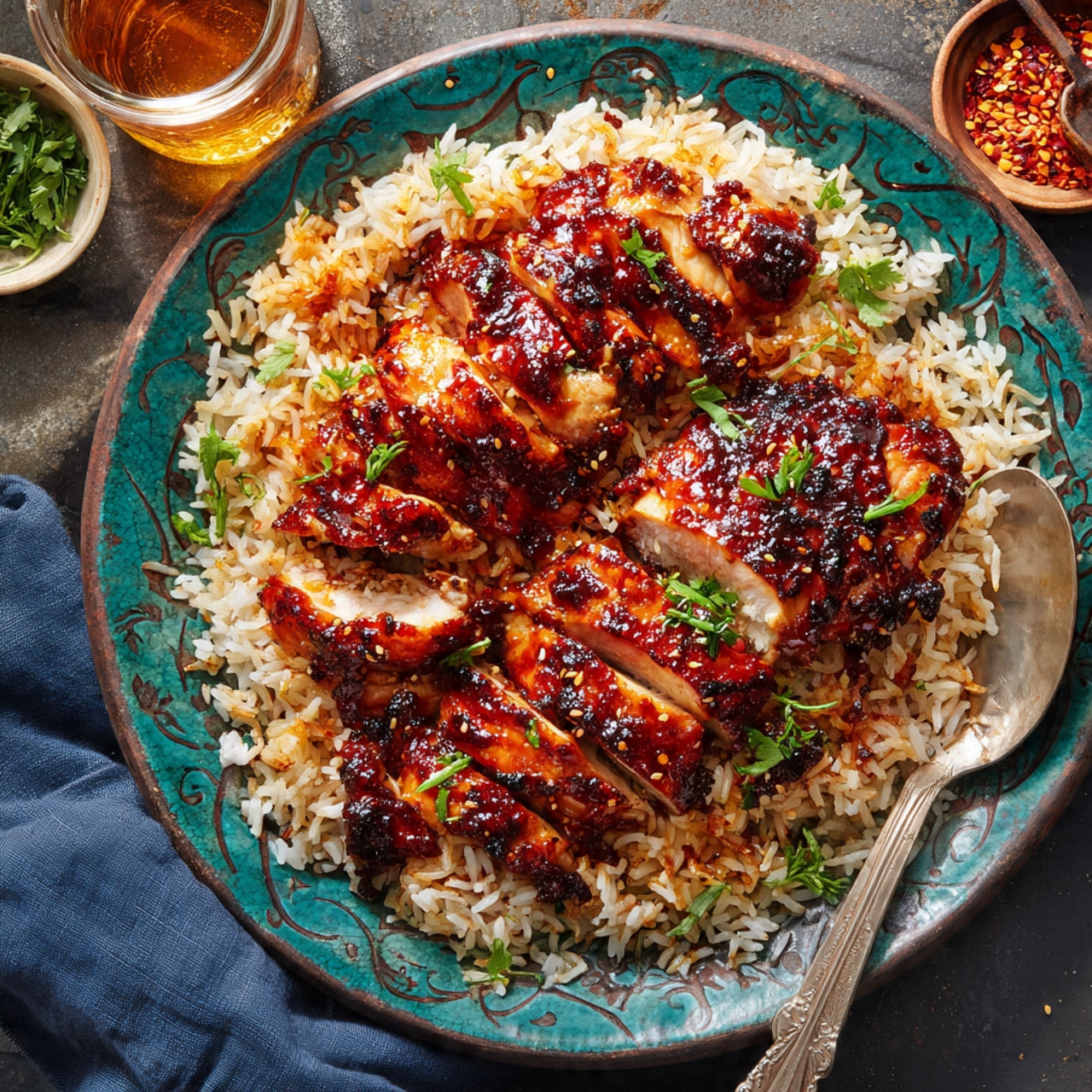 One-Pan Honey BBQ Chicken Rice