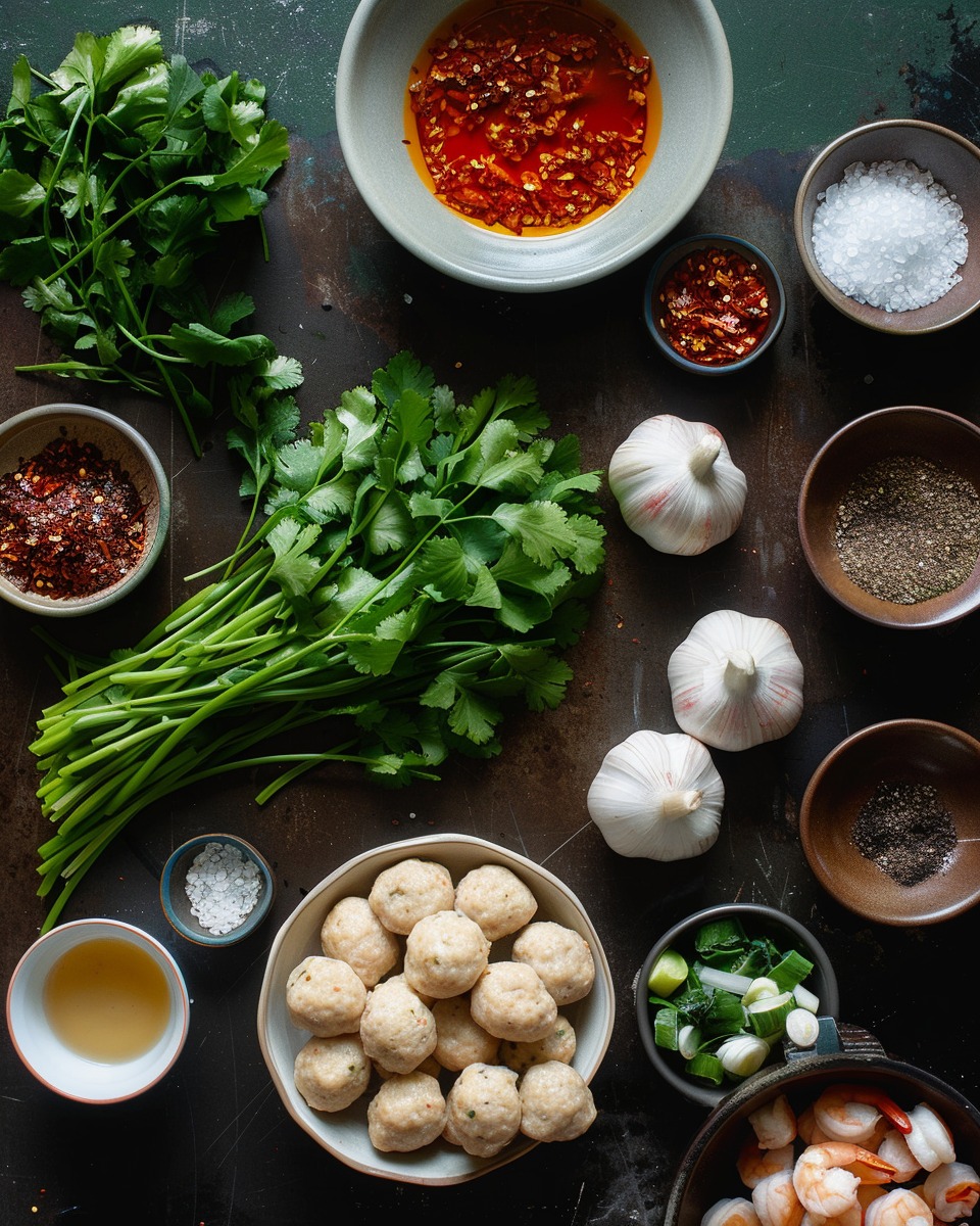 Chinese Chicken and Shrimp Meatball Soup