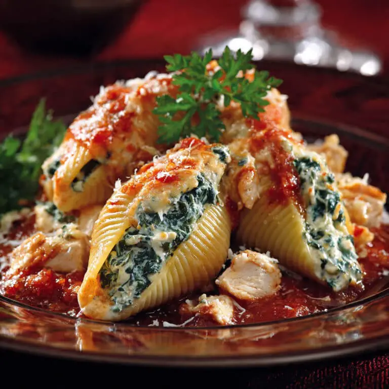 Garlic Chicken & Spinach Stuffed Shells