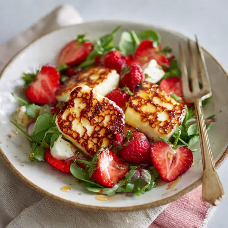 Grilled Halloumi and Strawberry Salad