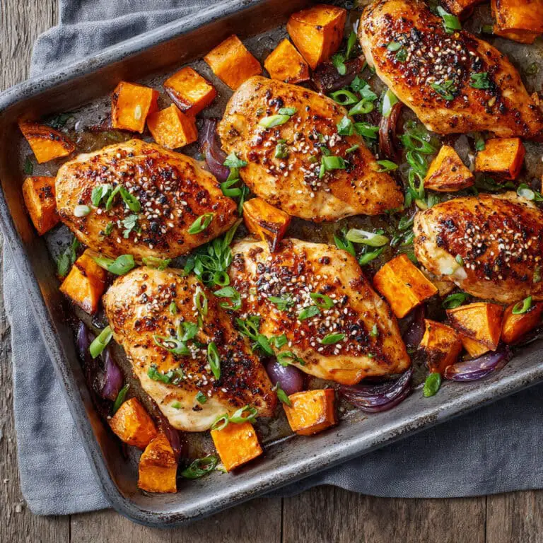 Sheet-Pan Miso Chicken & Sweet Potatoes