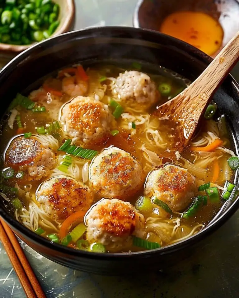Chinese Chicken and Shrimp Meatball Soup