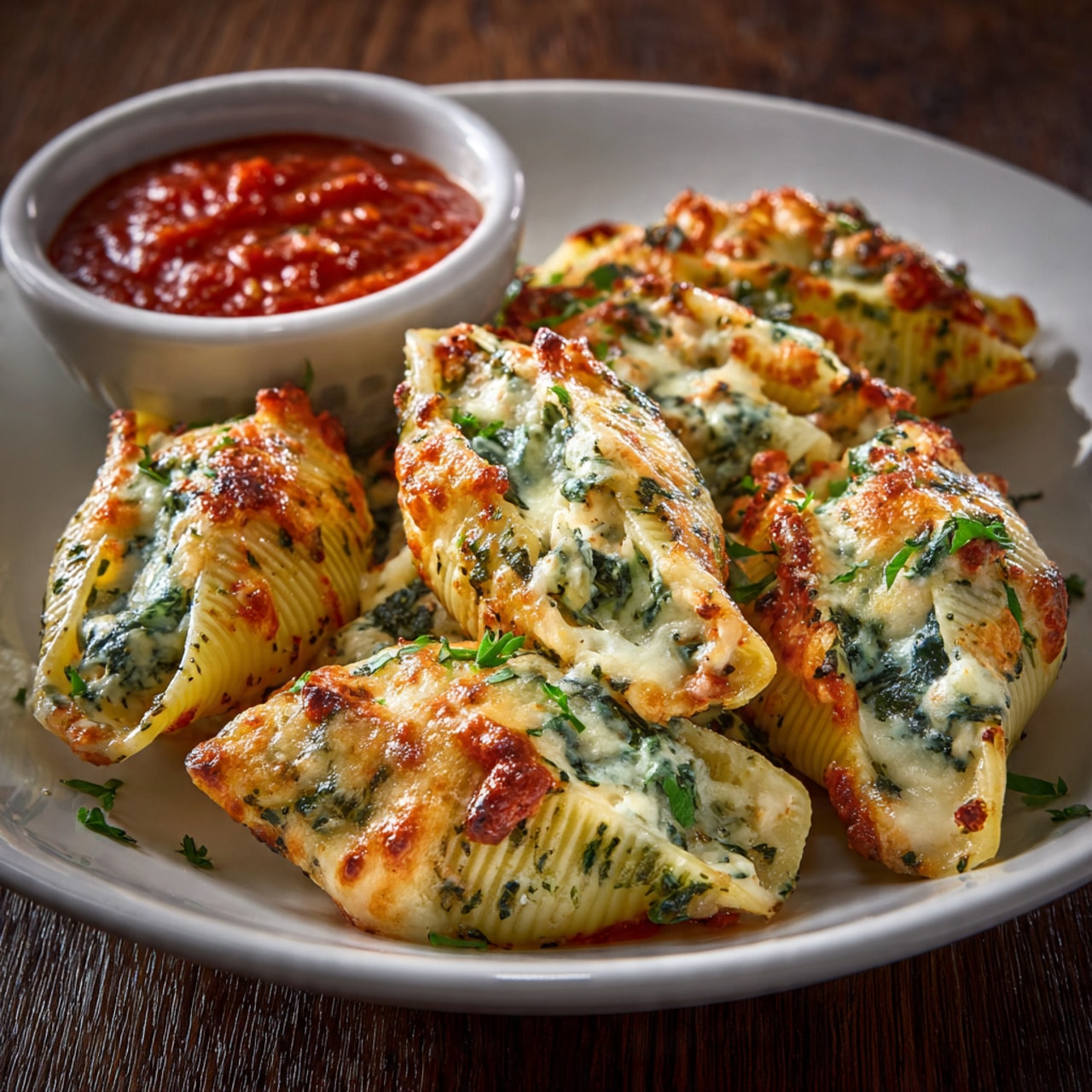 Garlic Chicken & Spinach Stuffed Shells
