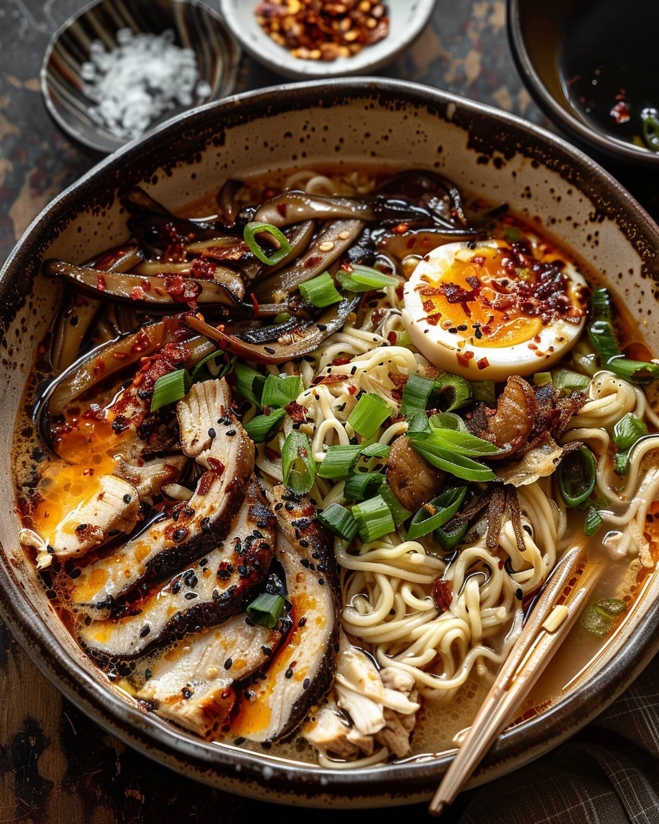Chicken and Mushroom Miso Ramen Bowl