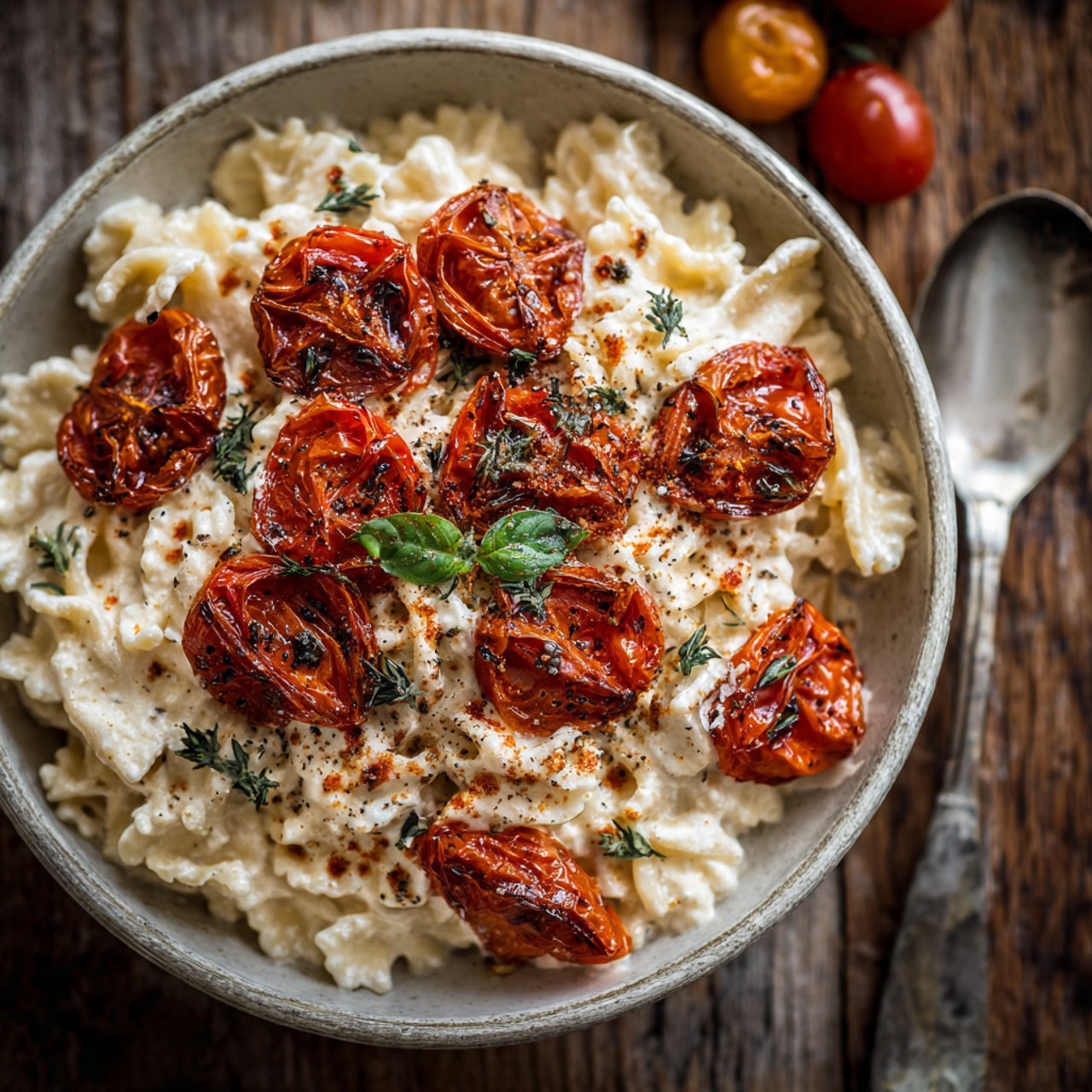 Creamy Roasted Tomato & Garlic Ricotta Pasta