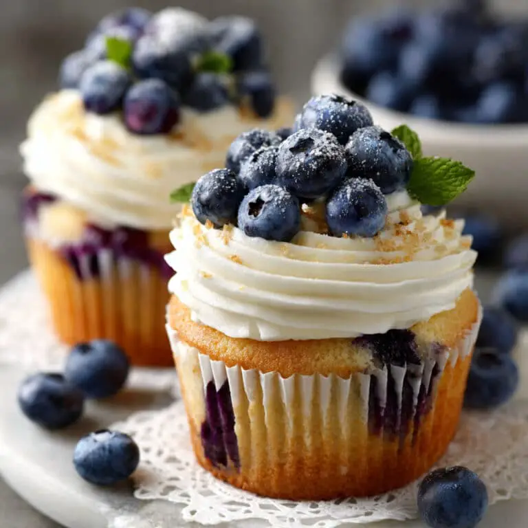 Blueberry Cream Cupcakes