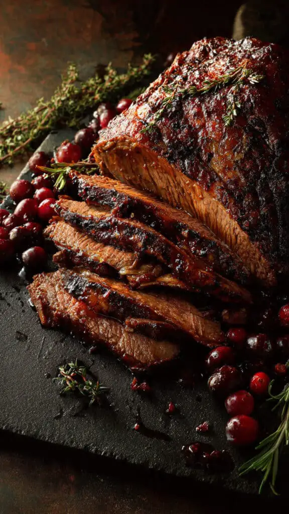 Slow-Braised Beef Roast with Cranberry Balsamic Glaze