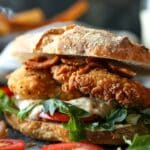 Cajun Crispy Chicken Sandwich with Garlic Aioli