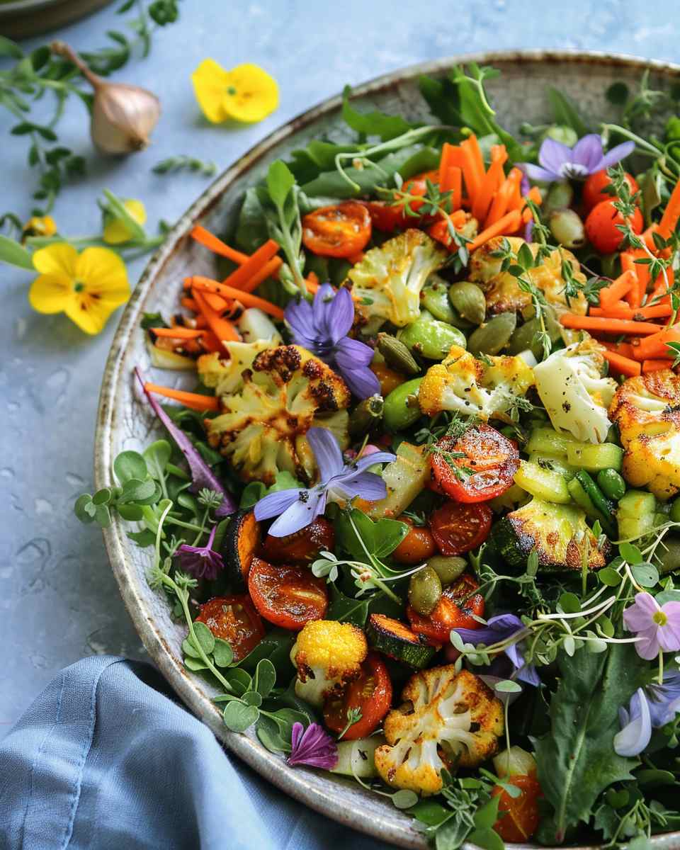Spring Salad with Roasted Veggies