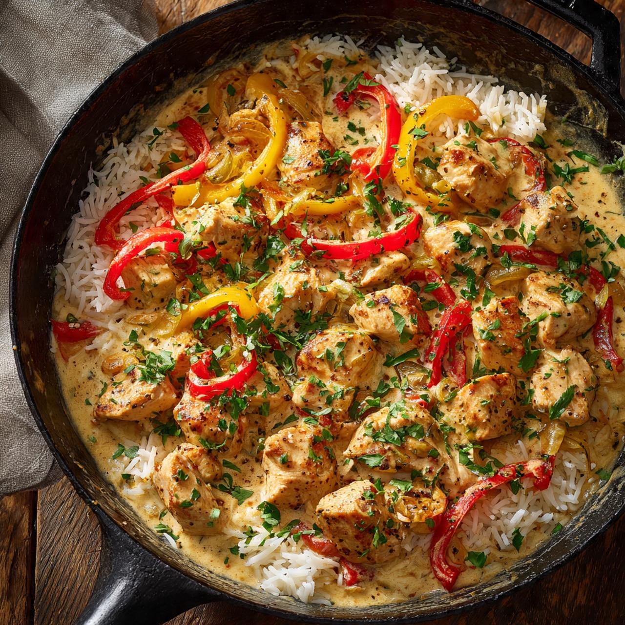 Creamy Banana Pepper Chicken Skillet