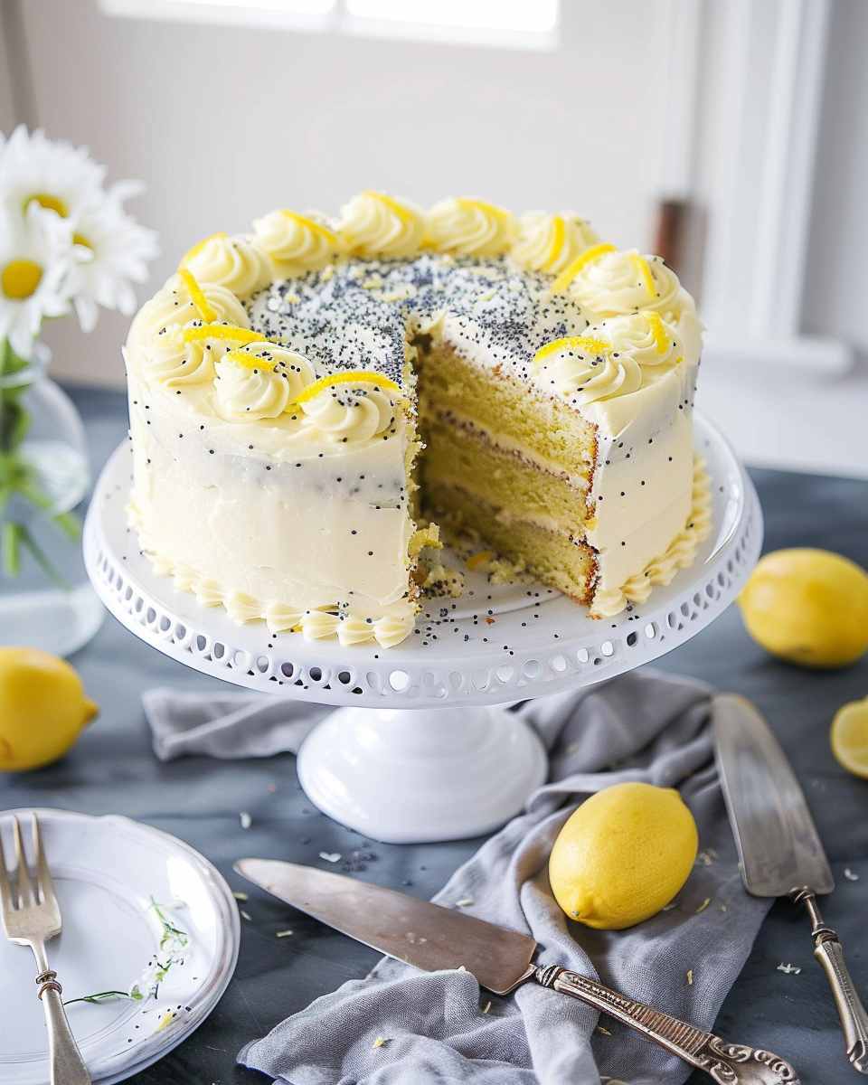 Lemon Curd Poppy Seed Cake