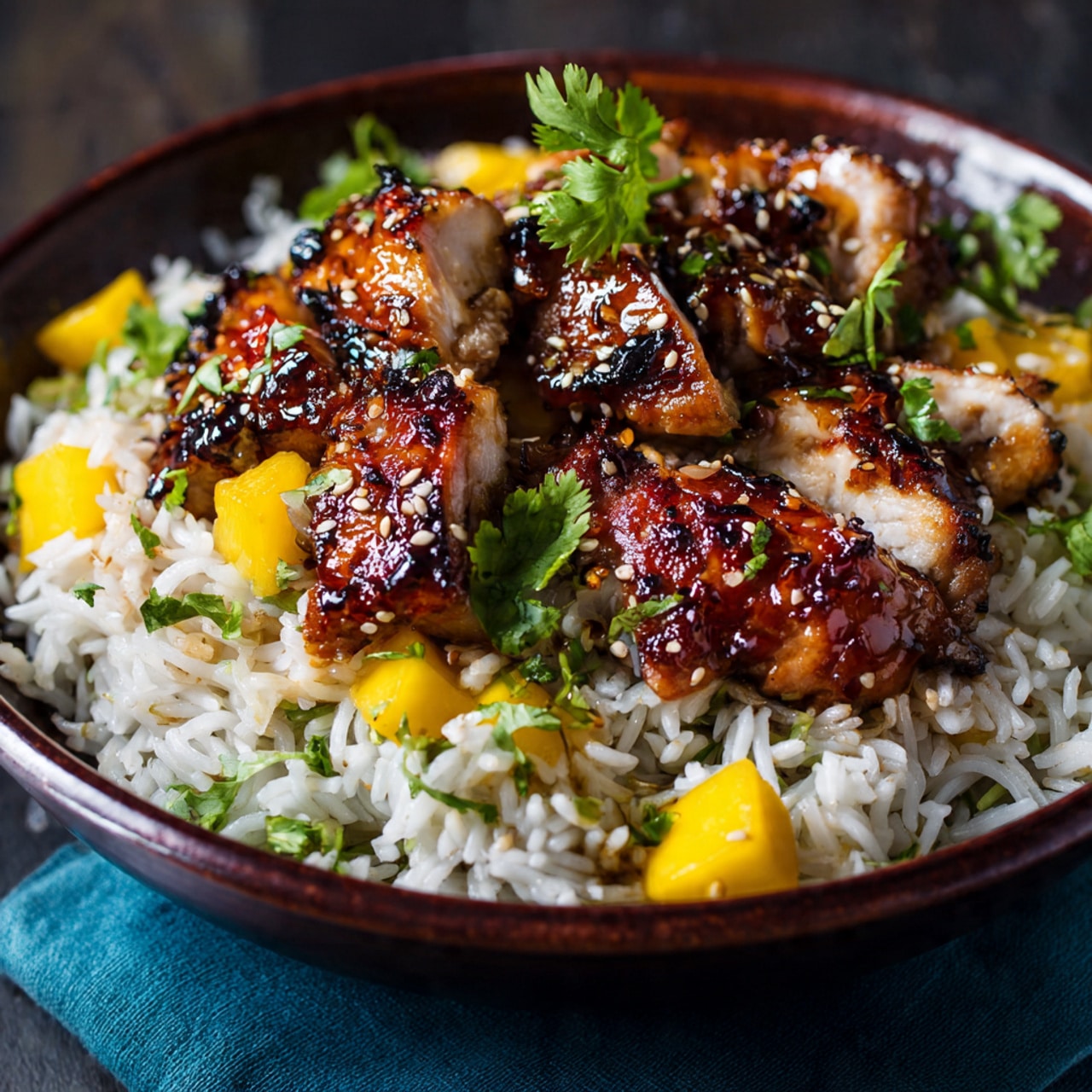 Irresistible Sweet & Savory Asian Mango Glazed Chicken Twists