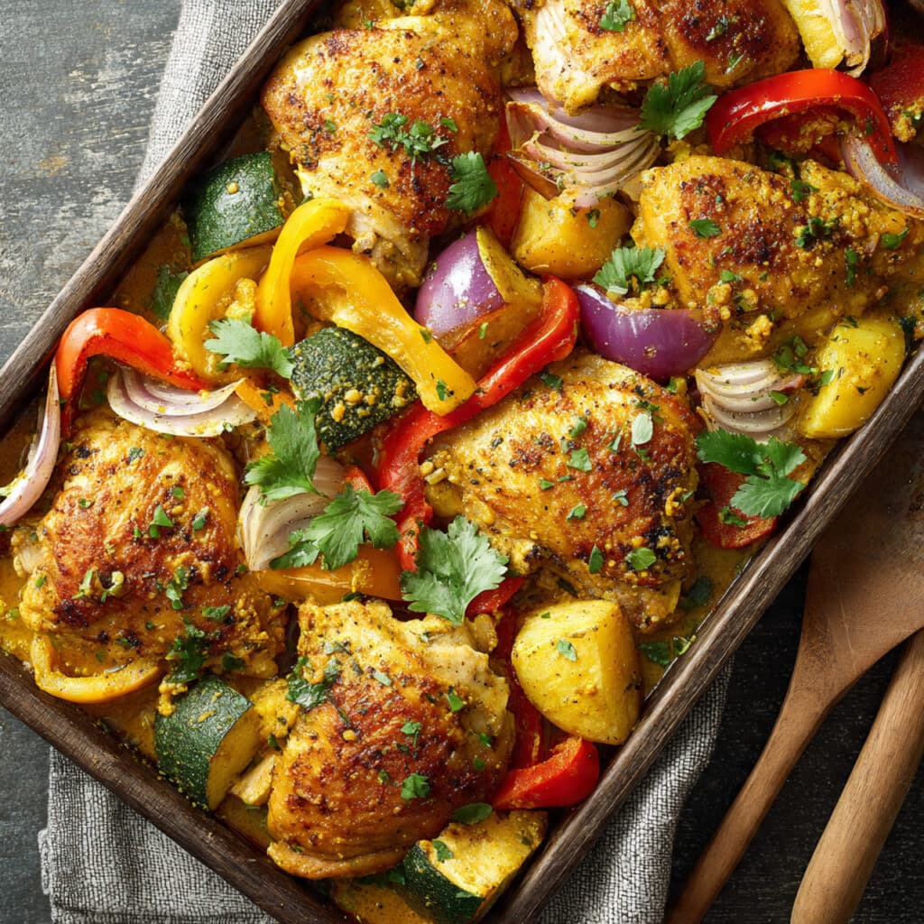 Sheet Pan Curry Chicken and Vegetables