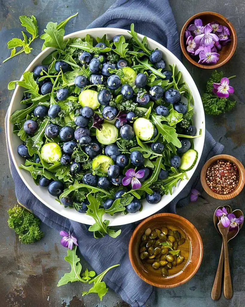 Blueberry Arugula Herb Salad