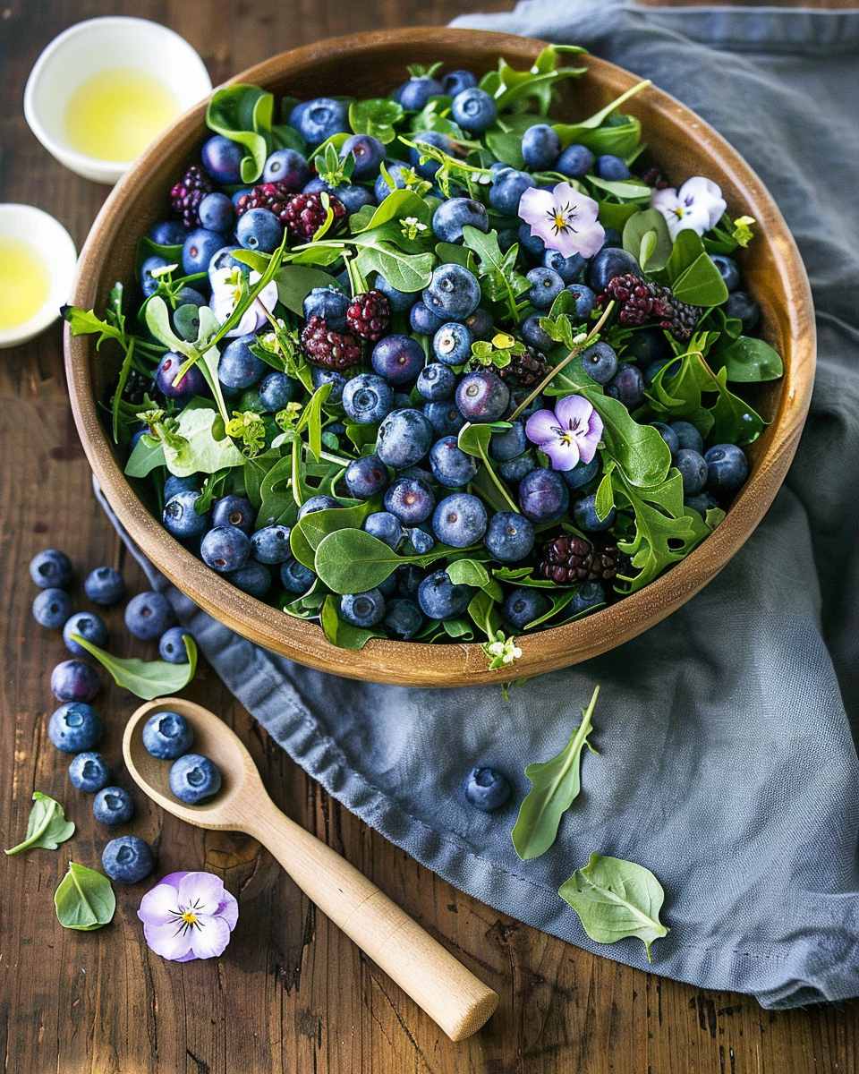 Blueberry Arugula Herb Salad
