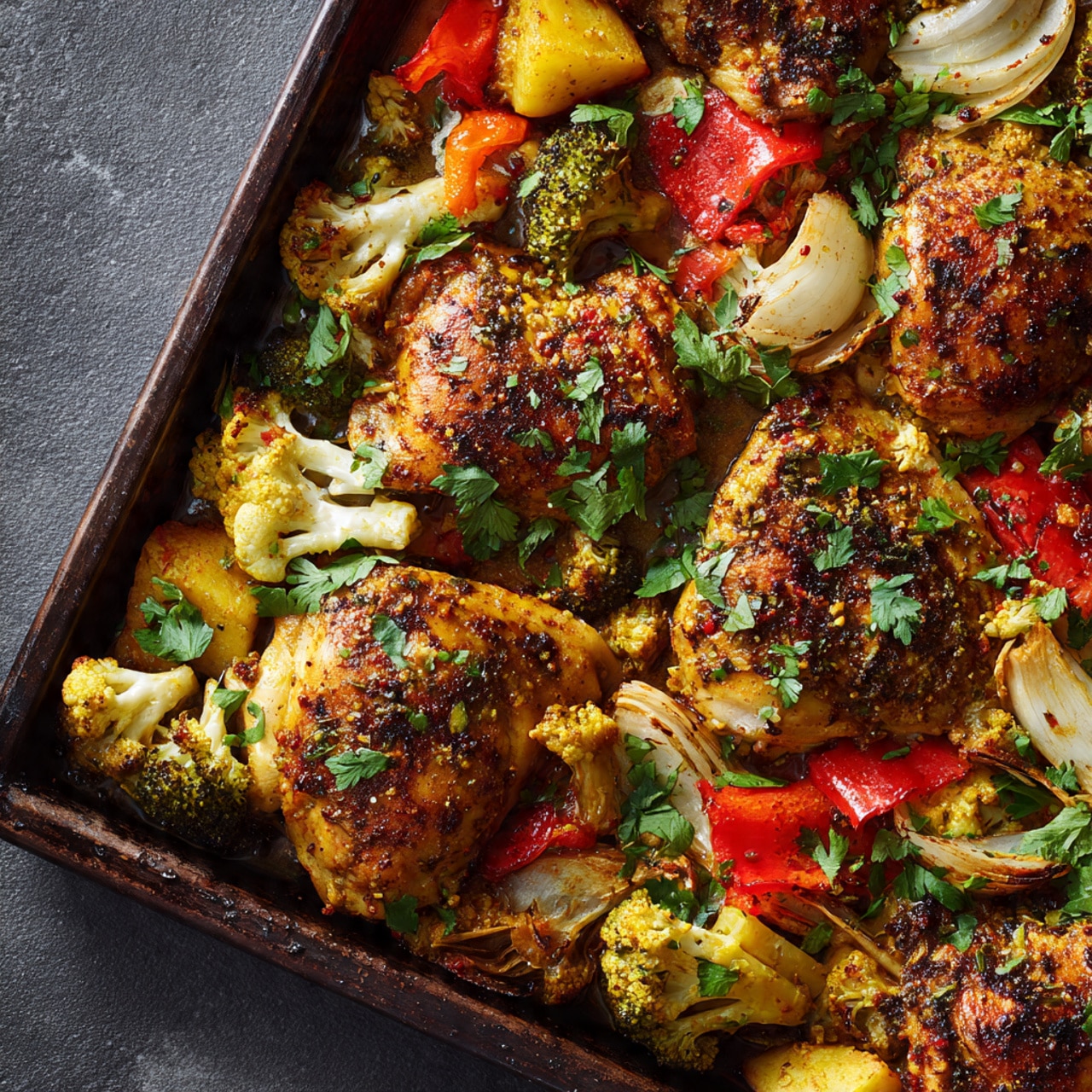 Sheet Pan Curry Chicken and Vegetables