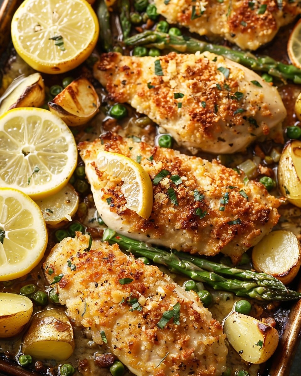 Parmesan Crusted Chicken Sheet Pan Dinner