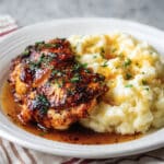Chipotle Honey Chicken Thighs with Smoked Gouda Mashed Potatoes