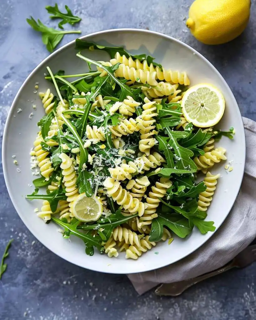 Bright and Zesty Lemon Arugula Pasta Salad