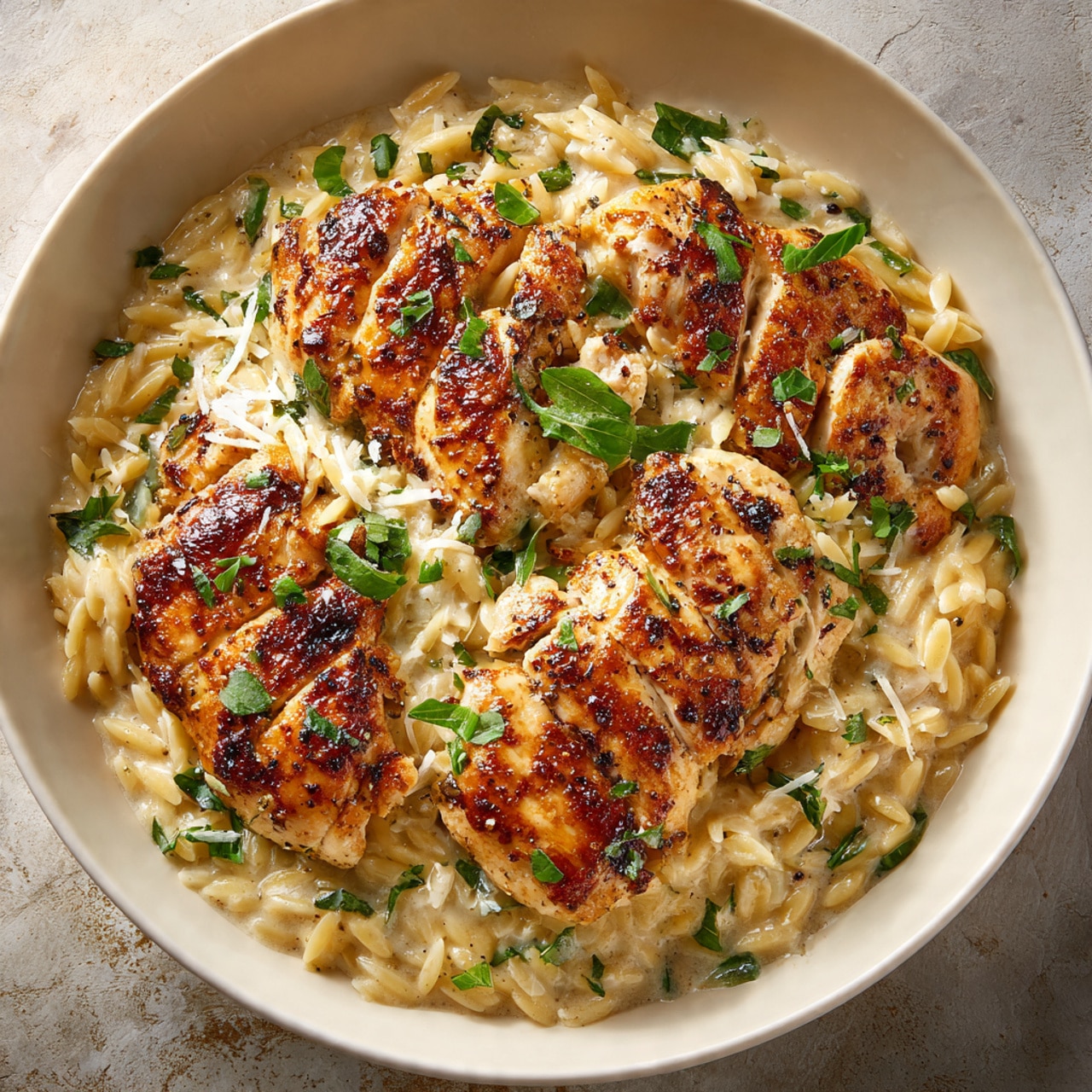 Creamy Parmesan Chicken and Orzo