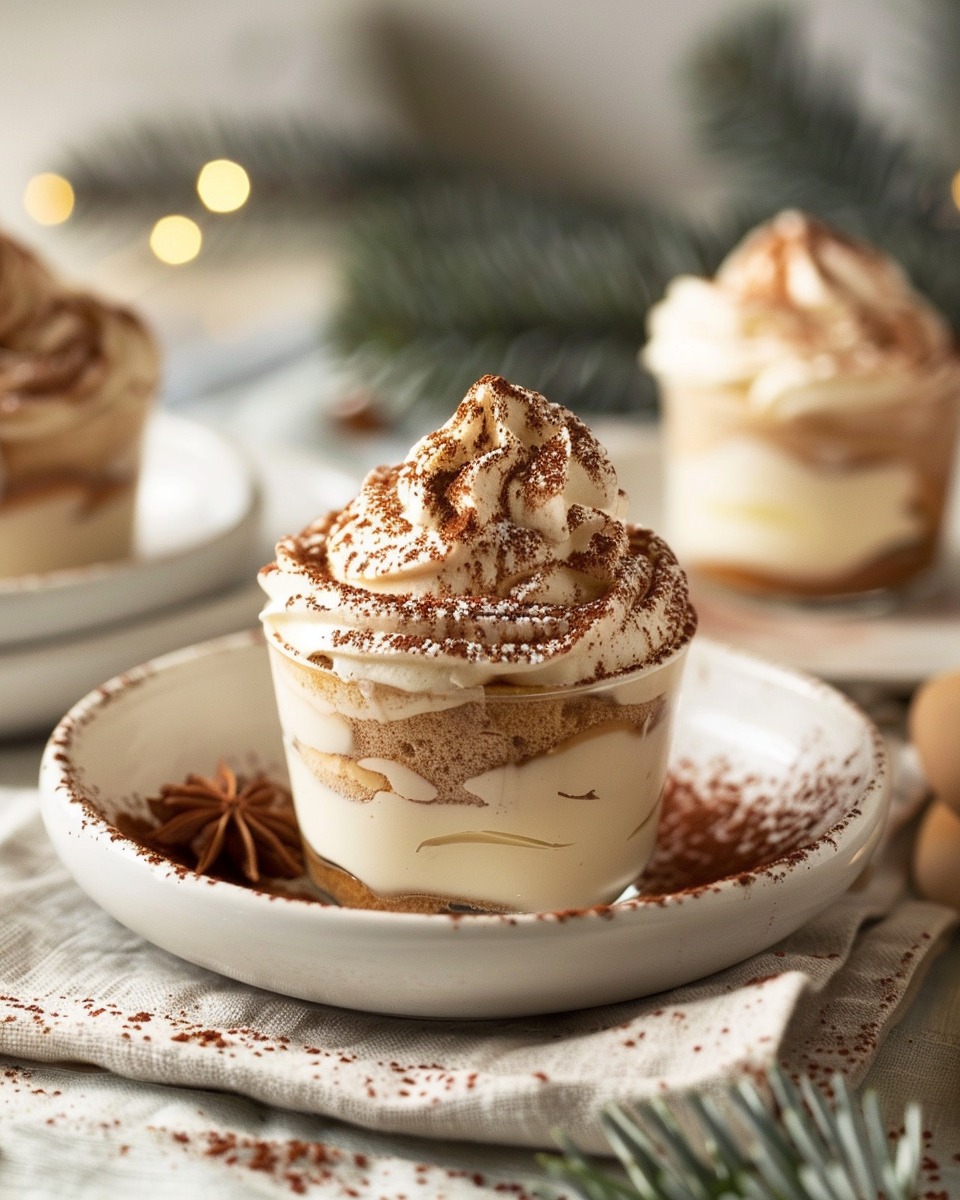 Eggnog Tiramisu Cups
