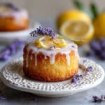 Mini Lemon Cakes With Lavender Glaze