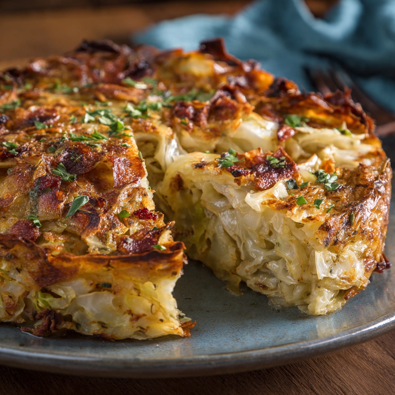 Easy Crispy Cabbage Burger Bake