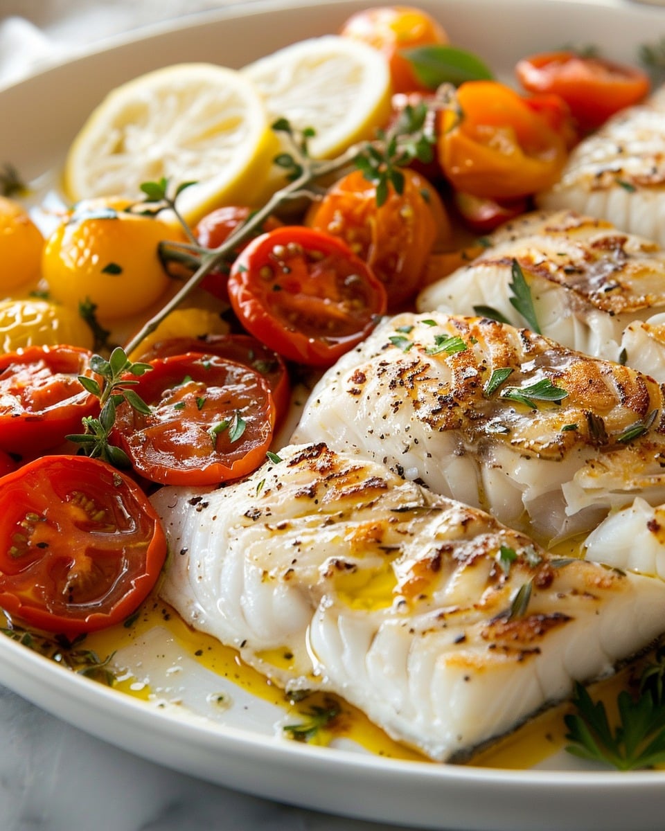 Savory Mediterranean Baked Haddock with Tomatoes