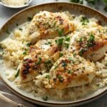 Chicken Scampi with Creamy Garlic Parmesan Rice