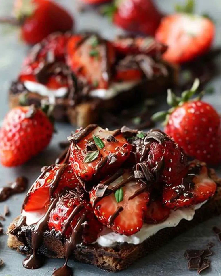 Chocolate Strawberry Bruschetta Dessert
