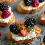 Goat Cheese, Honey, & Fruit Crostini
