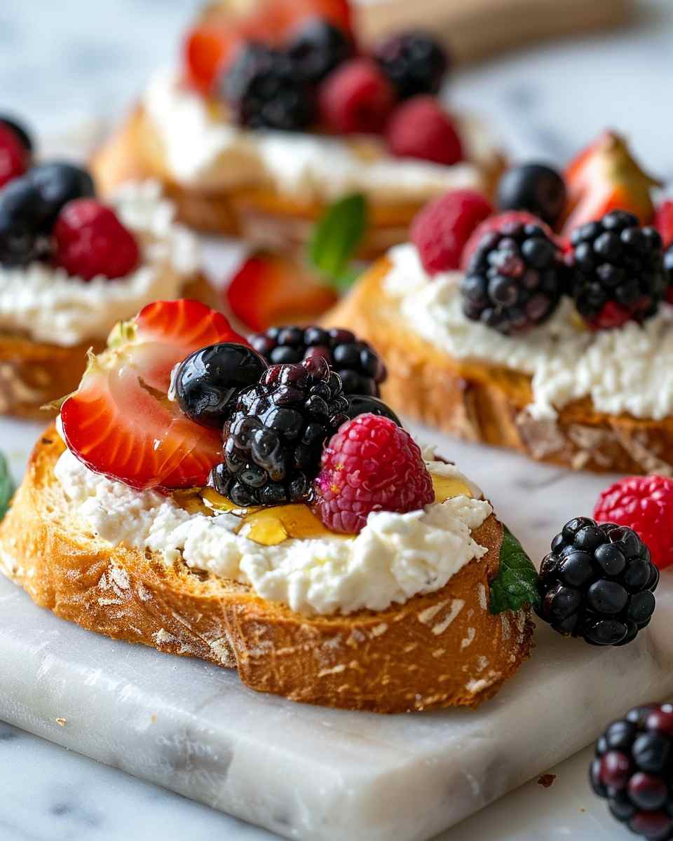 Goat Cheese, Honey, & Fruit Crostini