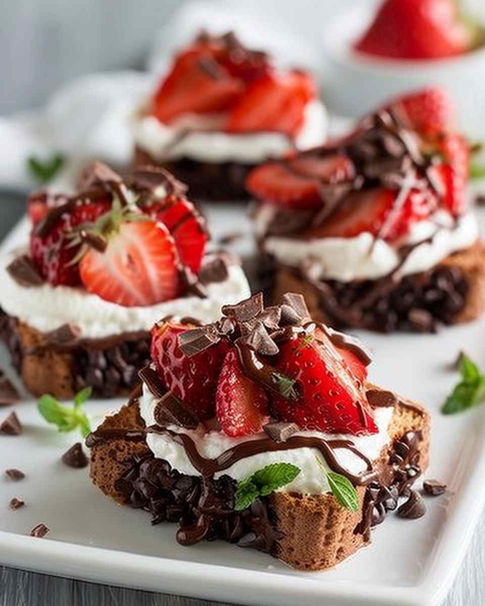 Chocolate Strawberry Bruschetta Dessert