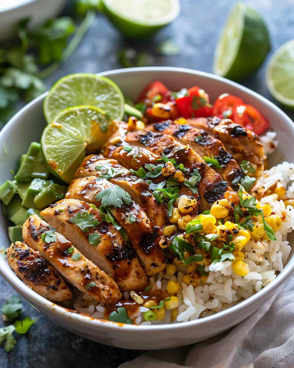 Street Corn Chicken Rice Bowl