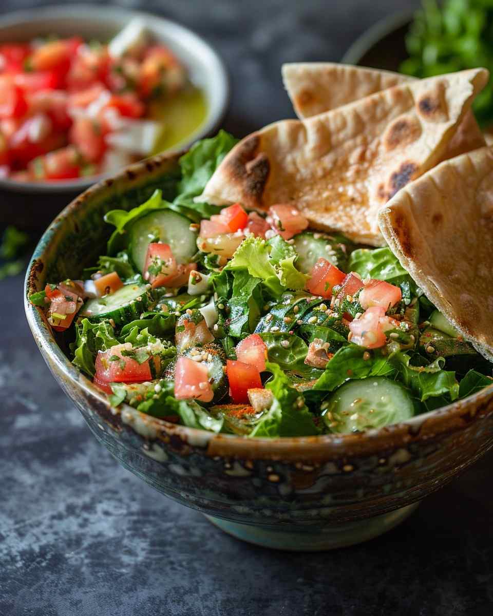 Green Salad with Pita Bread & Hummus