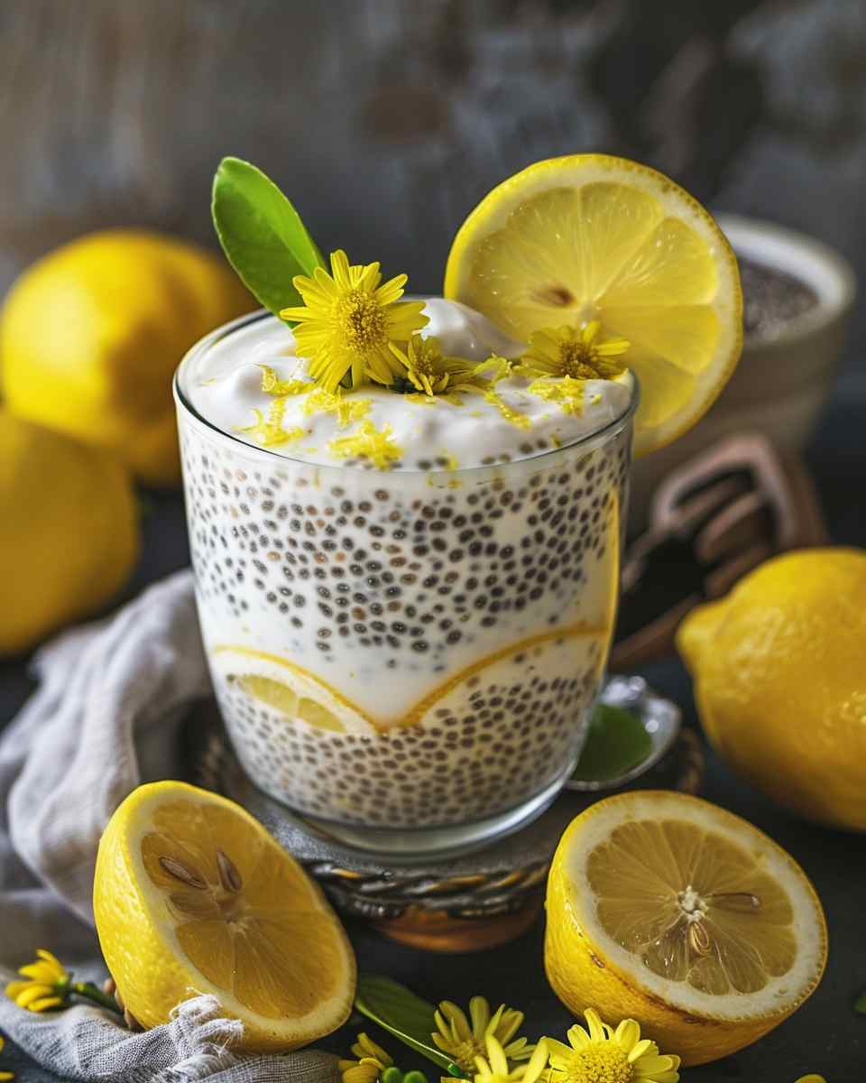 Lemon Cream Chia Pudding with Oat Milk