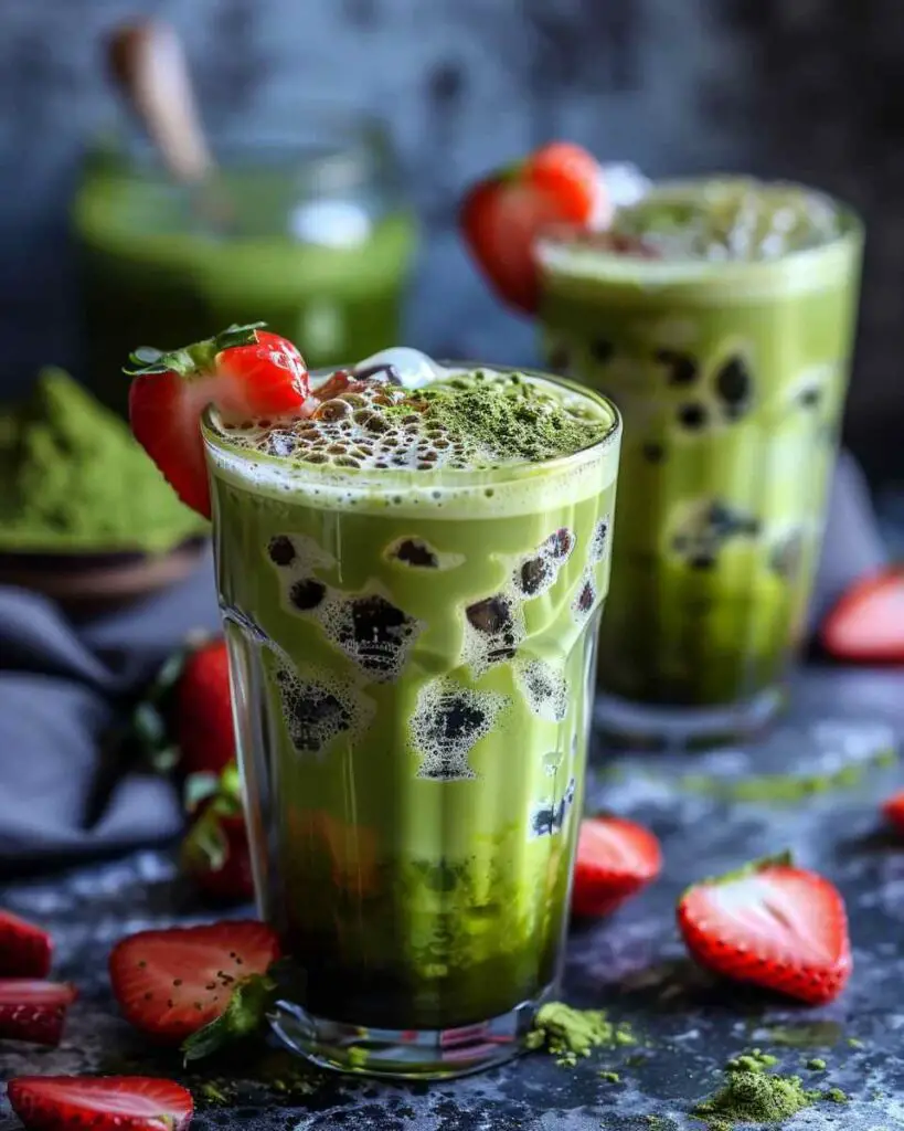 Iced Strawberry Matcha Latte