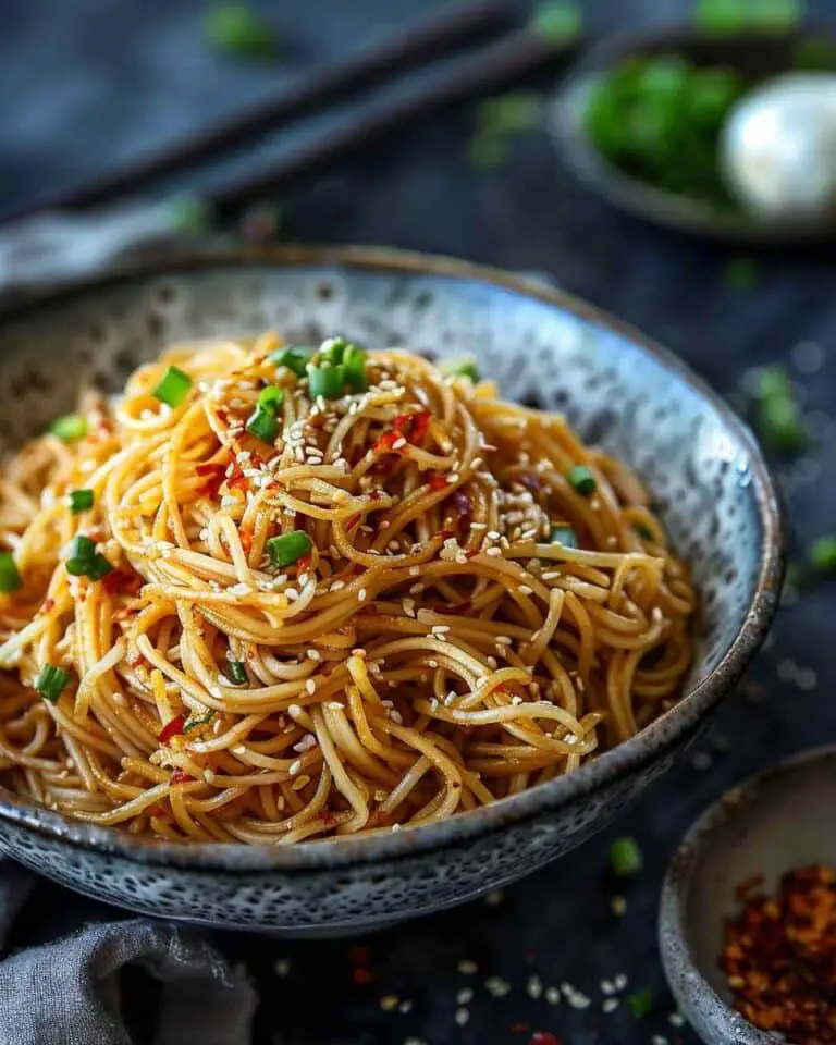 Crispy Sesame Garlic Chili Oil Noodles