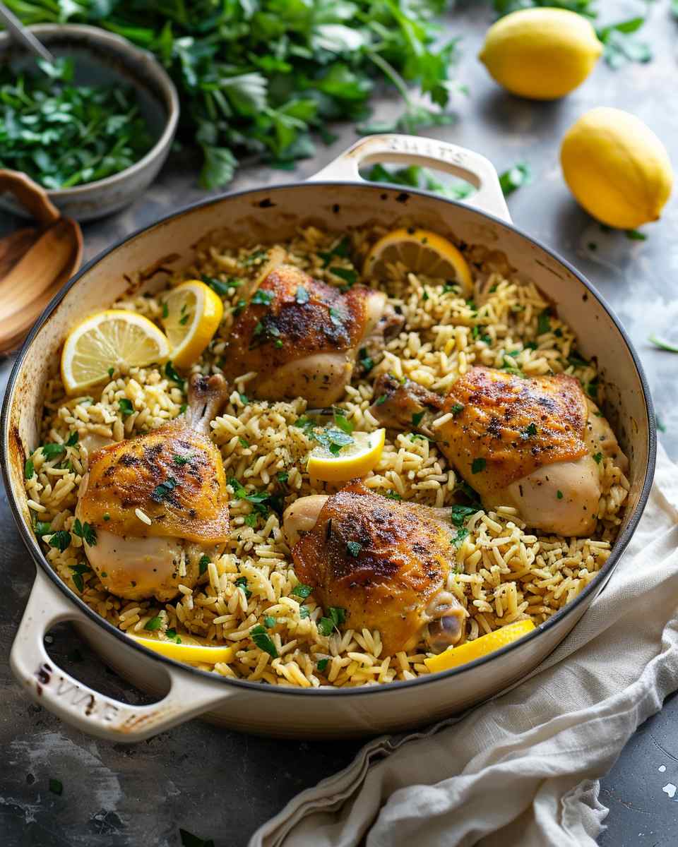 One Pot Lemon Herb Chicken and Rice