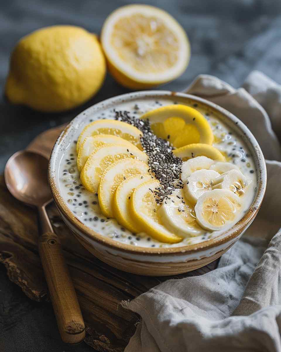 Lemon Cream Chia Pudding with Oat Milk
