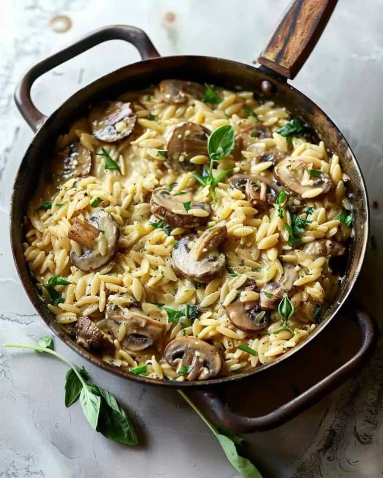 Savory Orzo with Mushrooms