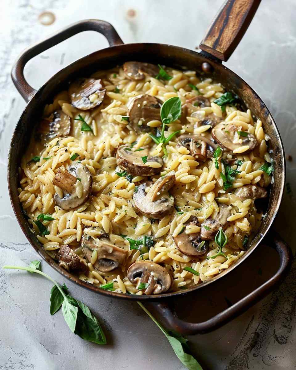 Savory Orzo with Mushrooms