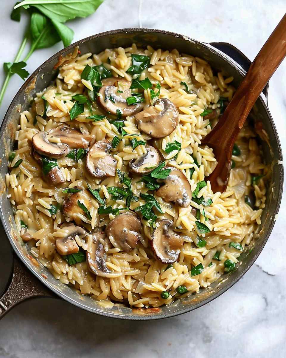 Savory Orzo with Mushrooms