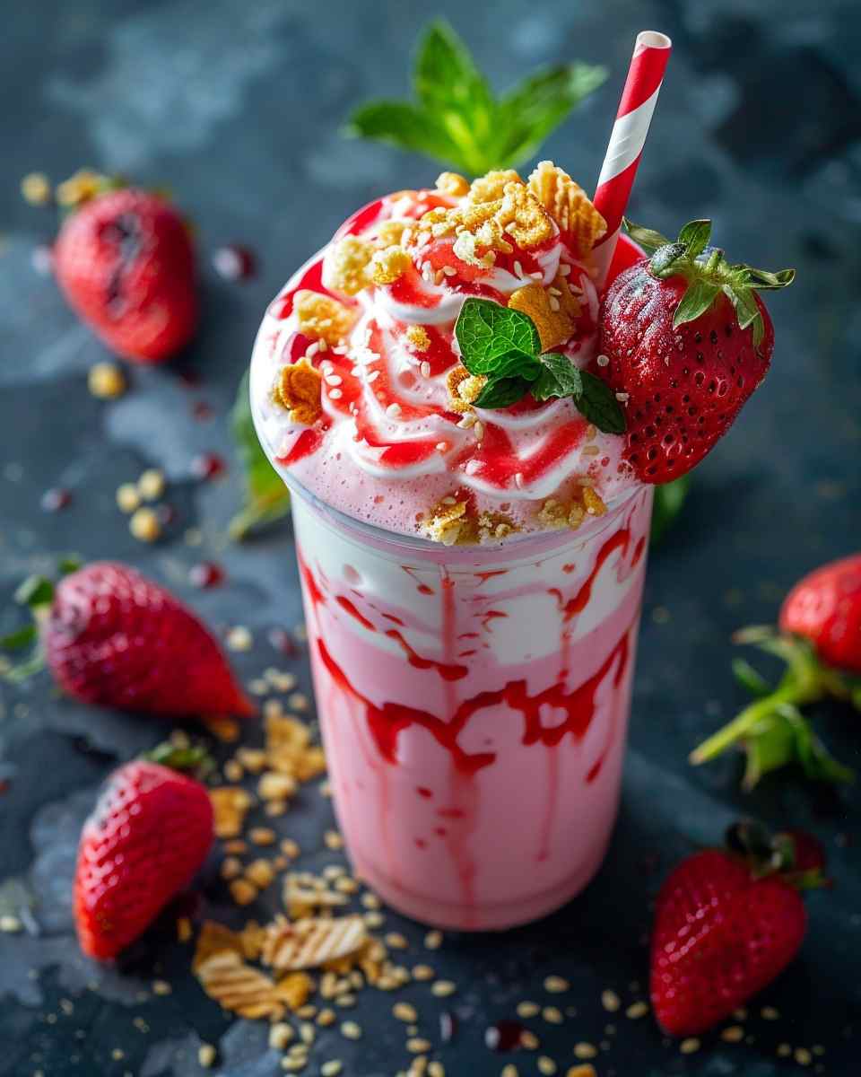 Cafe Style Korean Strawberry Milk